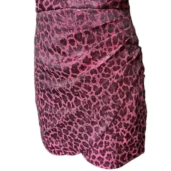 Ramy Brooke  Linda One Shoulder Mini Dress in Pink Animal Print XS NWT $525 - Picture 6 of 11